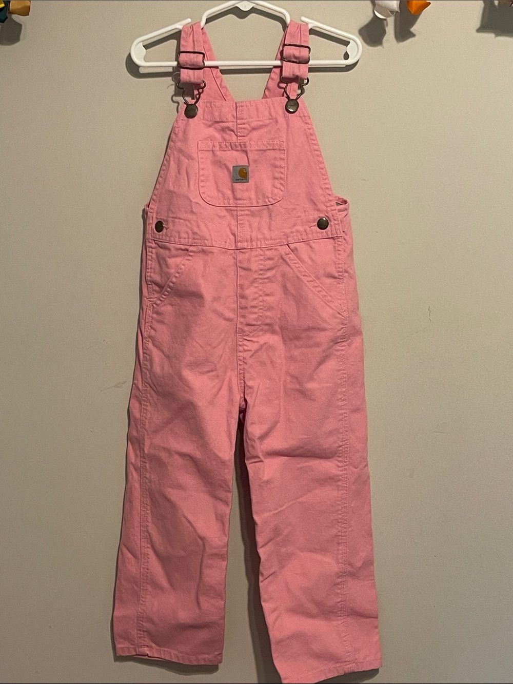 Carhartt Pink Cotton Duck Kids Overalls with Pocket girls size 4T